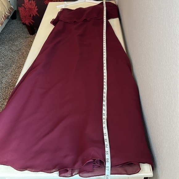 Azazie Lizzy A-Line One Shoulder Chiffon Dress Floor Length Formal Gown Size A6 - Picture 15 of 16